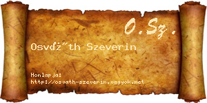 Osváth Szeverin névjegykártya